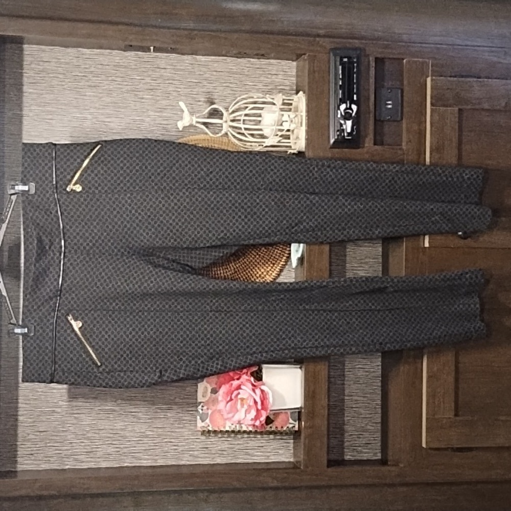 Anne Klein Pant Black Zipper Pockets Decorative Pulls On Size L Work Pan…